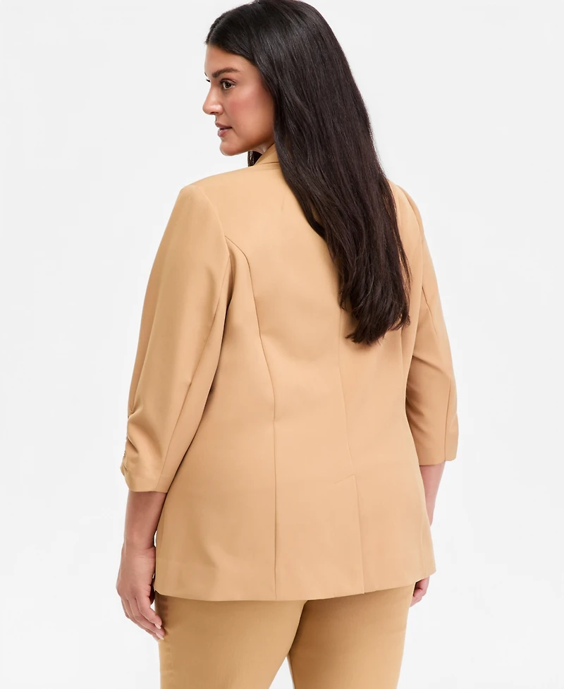 I.n.c. International Concepts Plus Kiss-Front 3/4-Sleeve Blazer, Macy's Exclusive