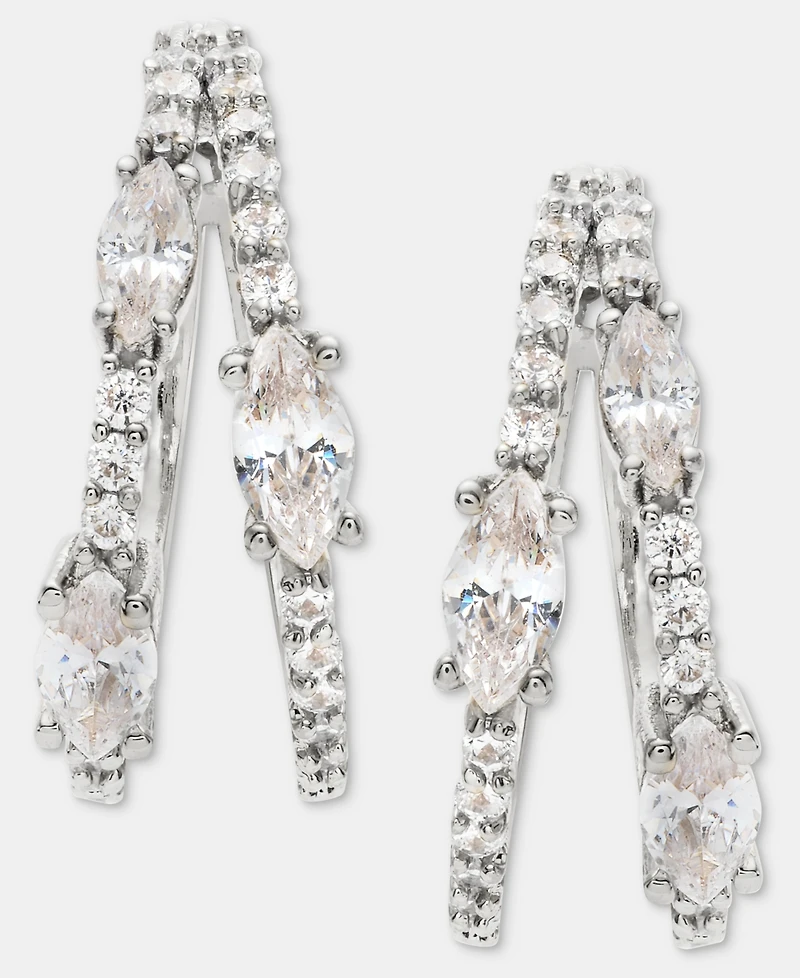 Givenchy Cubic Zirconia Split Hoop Earrings