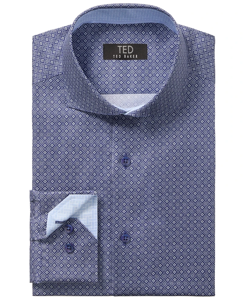 Ted Baker Men's Round Cuff Slim Fit Dress Shirt