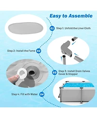 Sugift Above Ground Family Swimming Pool with Metal Frame 10 ft