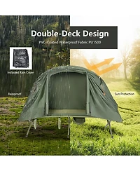 Sugift Elevated Compact Cot Tent Set with External Rain Cover