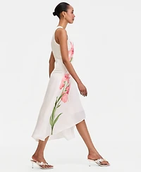 I.n.c. International Concepts Women's Printed Asymmetric Hem Midi Dress, Macy's Exclusive