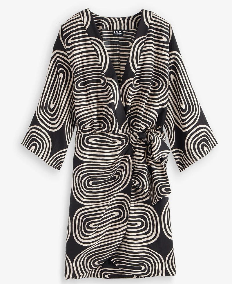 I.n.c. International Concepts Women's 3/4 Sleeve Printed Kimono Dress, Macy's Exclusive