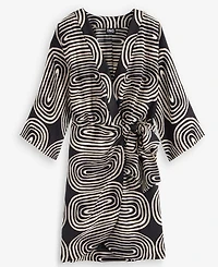 I.n.c. International Concepts Women's 3/4 Sleeve Printed Kimono Dress, Macy's Exclusive