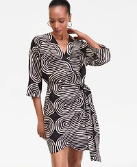 I.n.c. International Concepts Women's 3/4 Sleeve Printed Kimono Dress, Macy's Exclusive