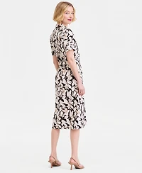 I.n.c. International Concepts Women's Printed Button-Front Midi Dress, Macy's Exclusive