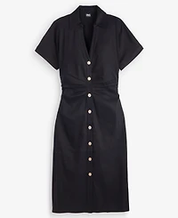 I.n.c. International Concepts Women's Short Sleeve Linen-Blend Shirt-Dress, Macy's Exclusive
