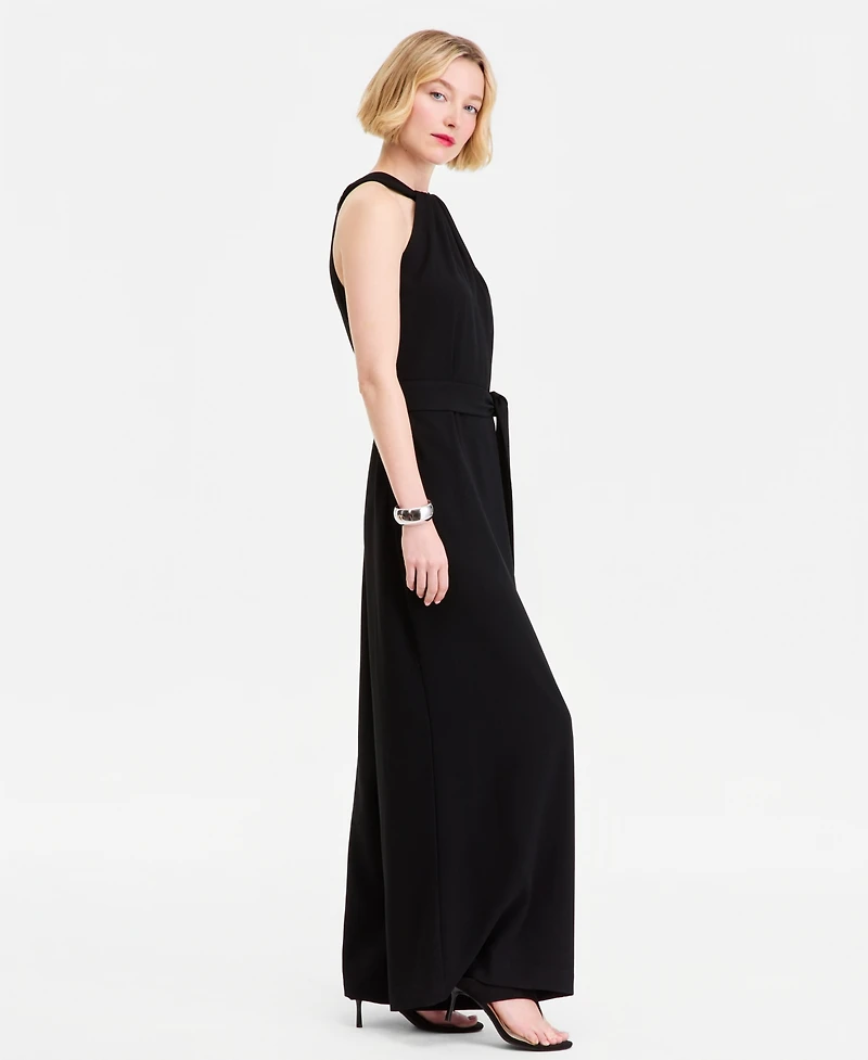 I.n.c. International Concepts Women's Halter-Neck Sleeveless Wide-Leg Jumpsuit, Macy's Exclusive