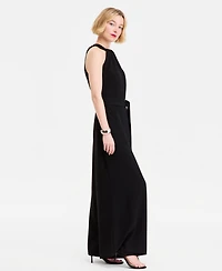 I.n.c. International Concepts Women's Halter-Neck Sleeveless Wide-Leg Jumpsuit, Macy's Exclusive