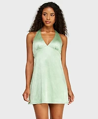 B Darlin Juniors' Sleeveless Halter Neck Mini Dress