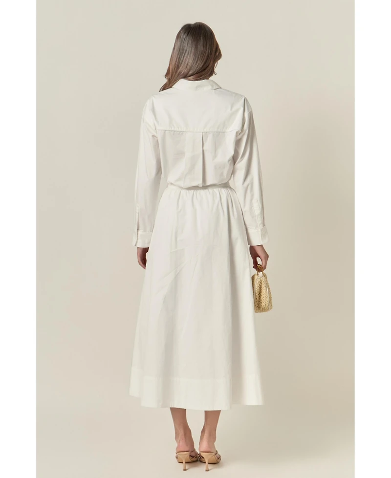 English Factory Women's Appliqued Accent Midi Skirt