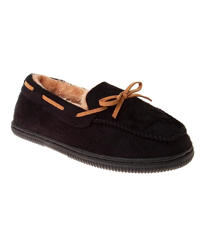 Beverly Hills Polo Club Big Boys Moccasins Slippers Classic Fuzzy Lining Cozy Indoor/Outdoor Sole SlipOn Comfort (Little / Kid)