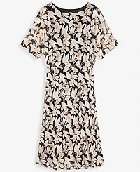 I.n.c. International Concepts Plus Printed Elbow-Sleeve Midi Dress, Macy's Exclusive