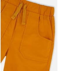 Deux par Deux Little Boys Parachute Shorts with Patch Pockets Burnt