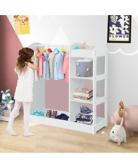 Sugift Kids Dress Up Storage Organizer with Built In Mirror