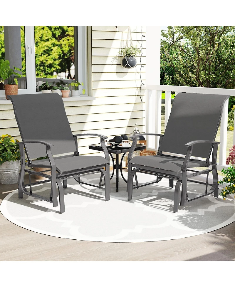 Sugift Outdoor Glider Chairs Set of Two with Ergonomic Seating