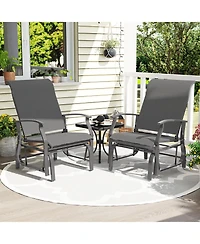 Sugift Outdoor Glider Chairs Set of Two with Ergonomic Seating