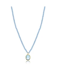 The Lovery Topaz Bead Bezel Necklace 14K Yellow Gold