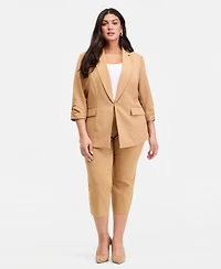 I.n.c. International Concepts Plus Kiss-Front 3/4-Sleeve Blazer, Macy's Exclusive