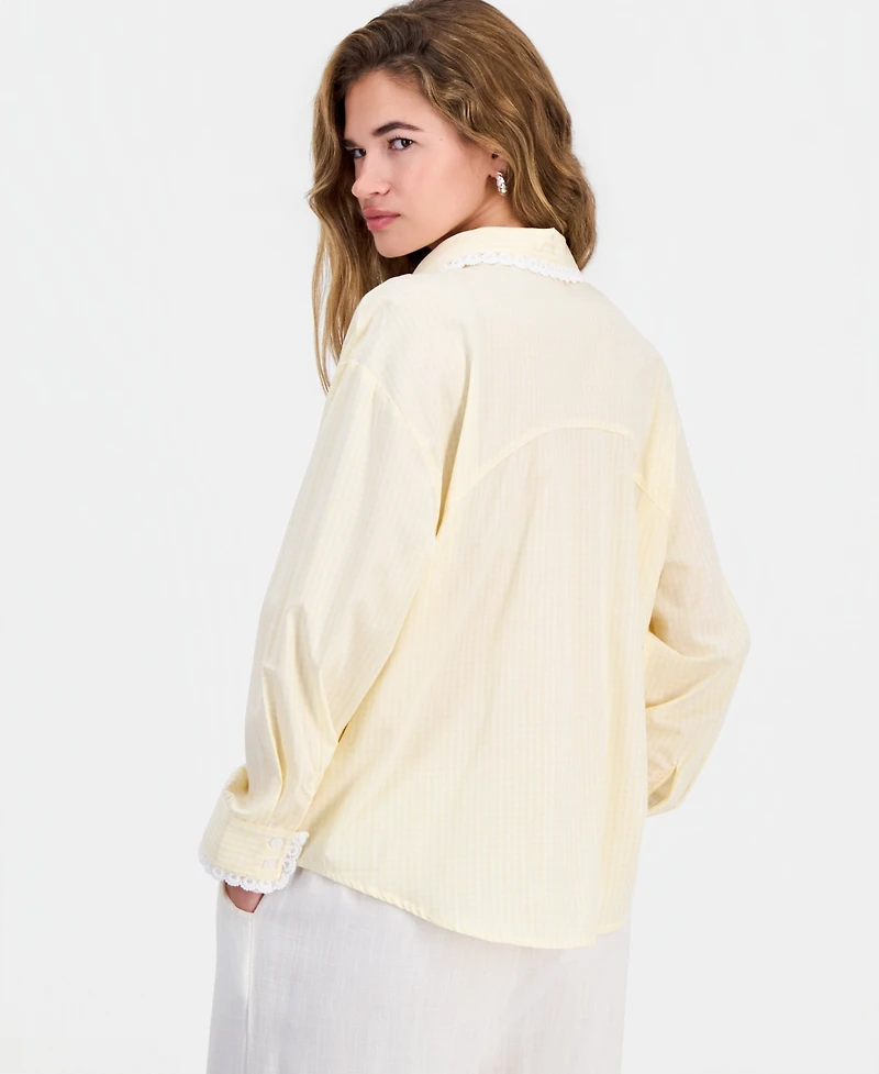 And Now This Petite Cotton Gingham Button-Front Shirt, Macy's Exclusive