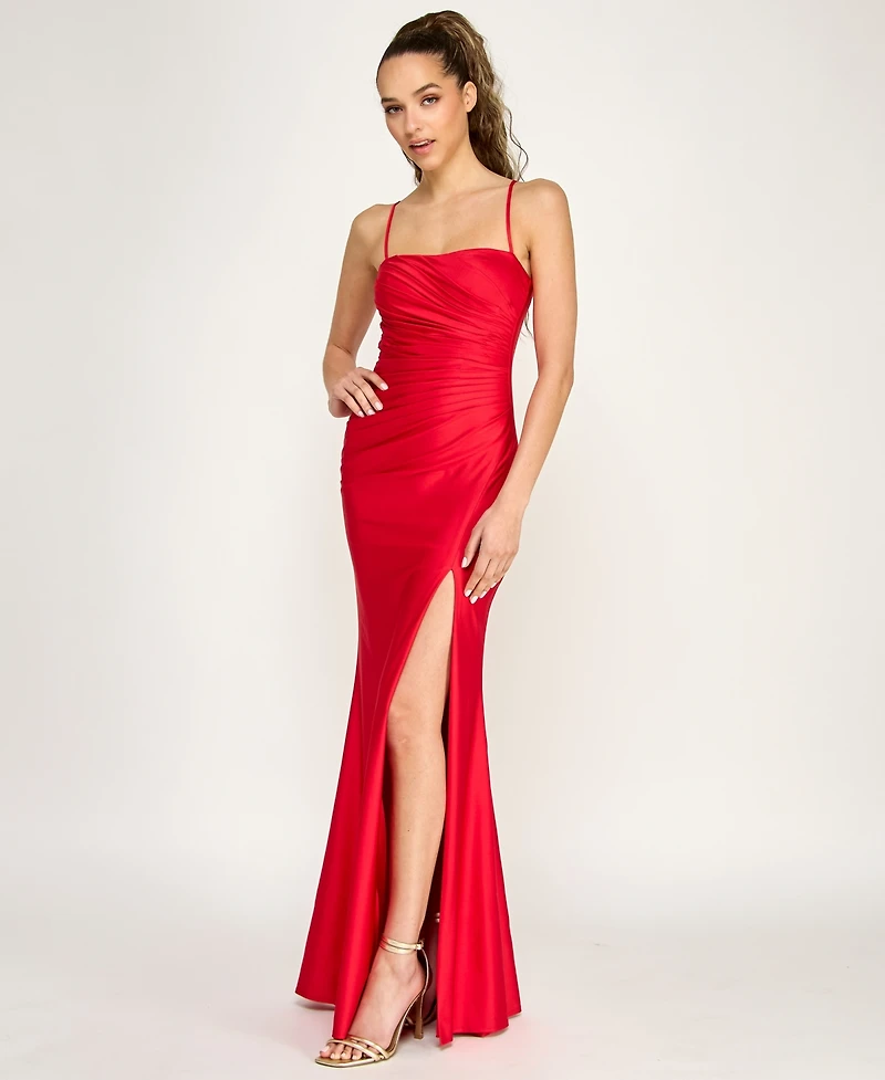 B Darlin Juniors' Square Neck Knit Gown