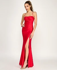 B Darlin Juniors' Square Neck Knit Gown