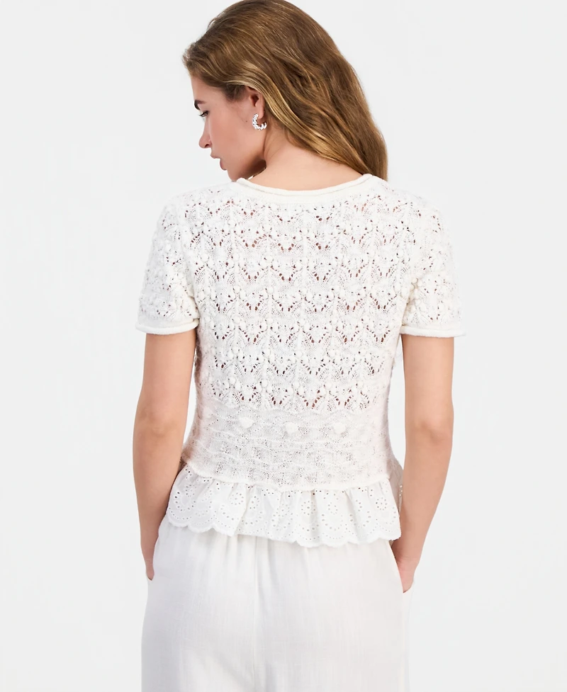 And Now This Petite Button-Front Peplum Cardigan, Macy's Exclusive