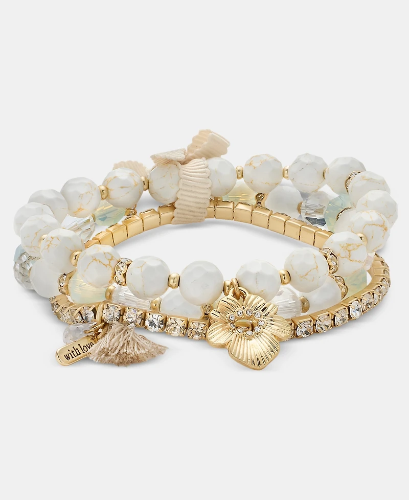 lonna & lilly 3-Pc. Set Beaded Stretch Bracelets