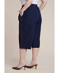 Eloquii Women's Plus Nylon Side Stripe Culotte