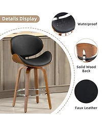 Dyhome Bar Stools Set of 4, 28 Inches Modern Counter Height with High Back Metal Legs, Upholstered Tall Barstools for Kitchen Island, Cafe,