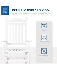 Outsunny Wooden Rocking Chair for Porch, Indoor/Outdoor,