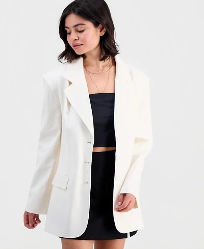 Bar Iii Women's Oversized Linen-Blend Blazer, Macy's Exclusive