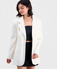 Bar Iii Women's Oversized Linen-Blend Blazer, Macy's Exclusive