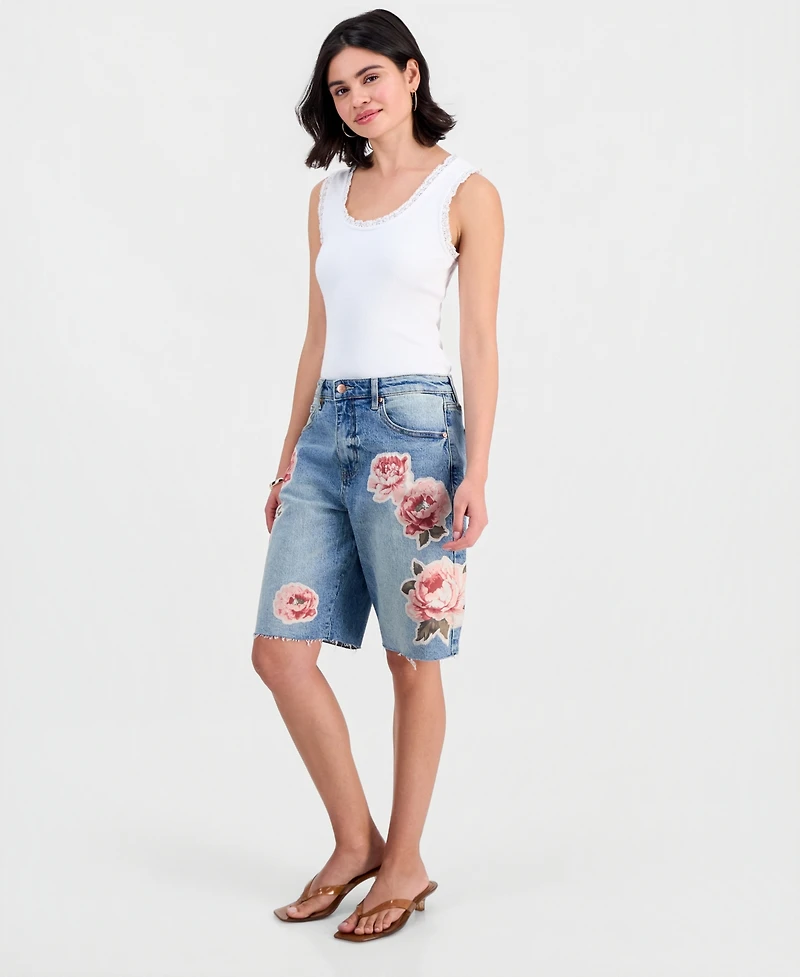 And Now This Women's Floral Patchwork Jorts, Macy's Exclusive