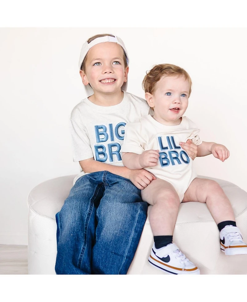 Sweet Wink Toddler Boys Bro Embroidered Patch Short Sleeve T-Shirt