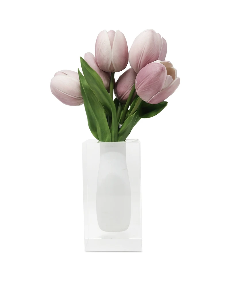 Classic Touch Double Wall Crystal Bud Vase