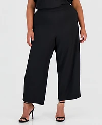 Anne Klein Essentials Plus Pull-On Crop Straight-Leg Pants
