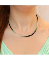 The Lovery Emerald Ombre Bead Necklace 14K Yellow Gold