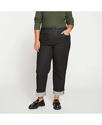 Universal Standard Women's Stevie High Rise Cuffed Straight Leg Jeans