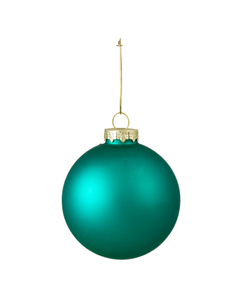 Northlight 6-Piece Shiny and Matte Turquoise Blue Glass Ball Christmas Ornament Set 3.25" 80mm