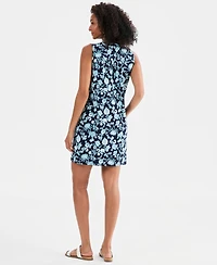 Style & Co Women's Printed Sleeveless Knit Pintuck Dress, Macy's Exclusive