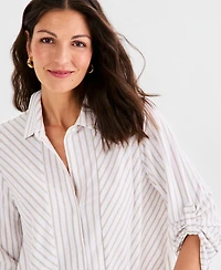 Style & Co Petite Collared Neck Button-Down Top, Macy's Exclusive