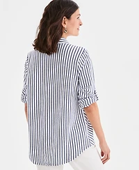 Style & Co Petite Collared Neck Button-Down Top, Macy's Exclusive