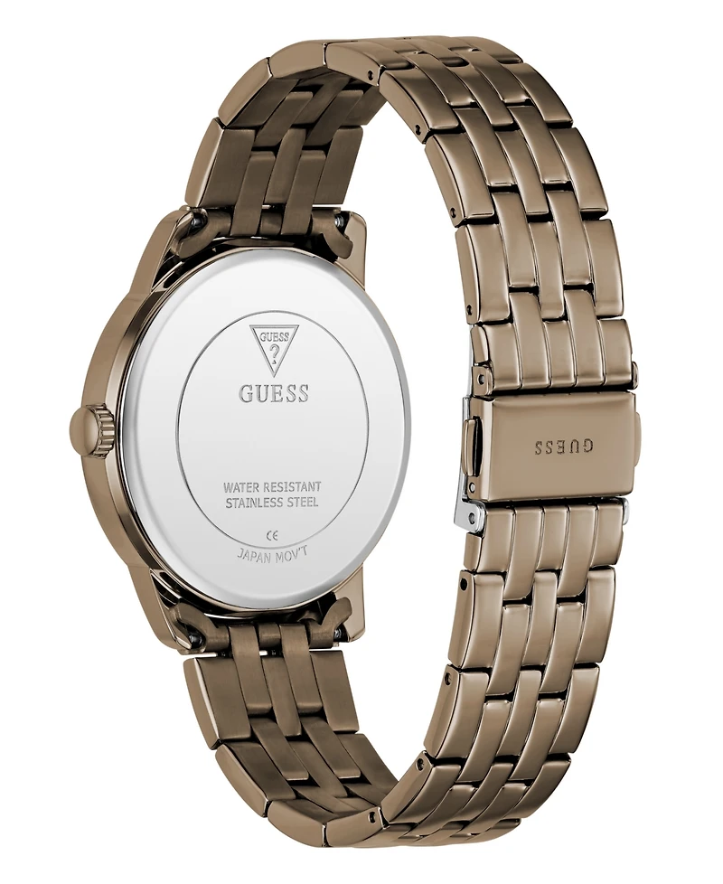 Guess Men's Coffee-Tone Stainless Steel Watch, 40mm
