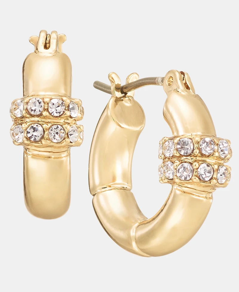 Lauren Ralph Lauren Small Pave Hoop Earrings