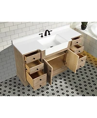 Ari Bath 60" Kelly, Weathered Fir Finish, Engineered Quartz Countertop