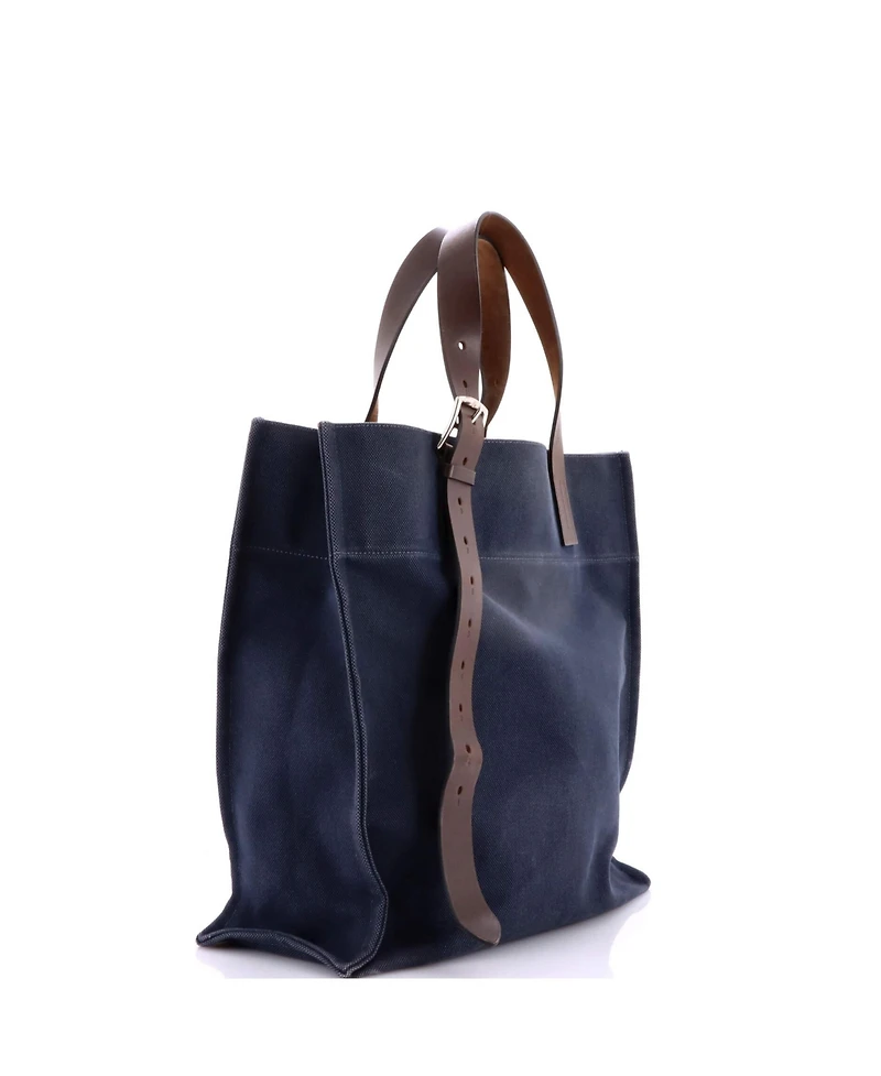 Pre-Owned HERMES Etriviere Shopping Tote Toile and Leather