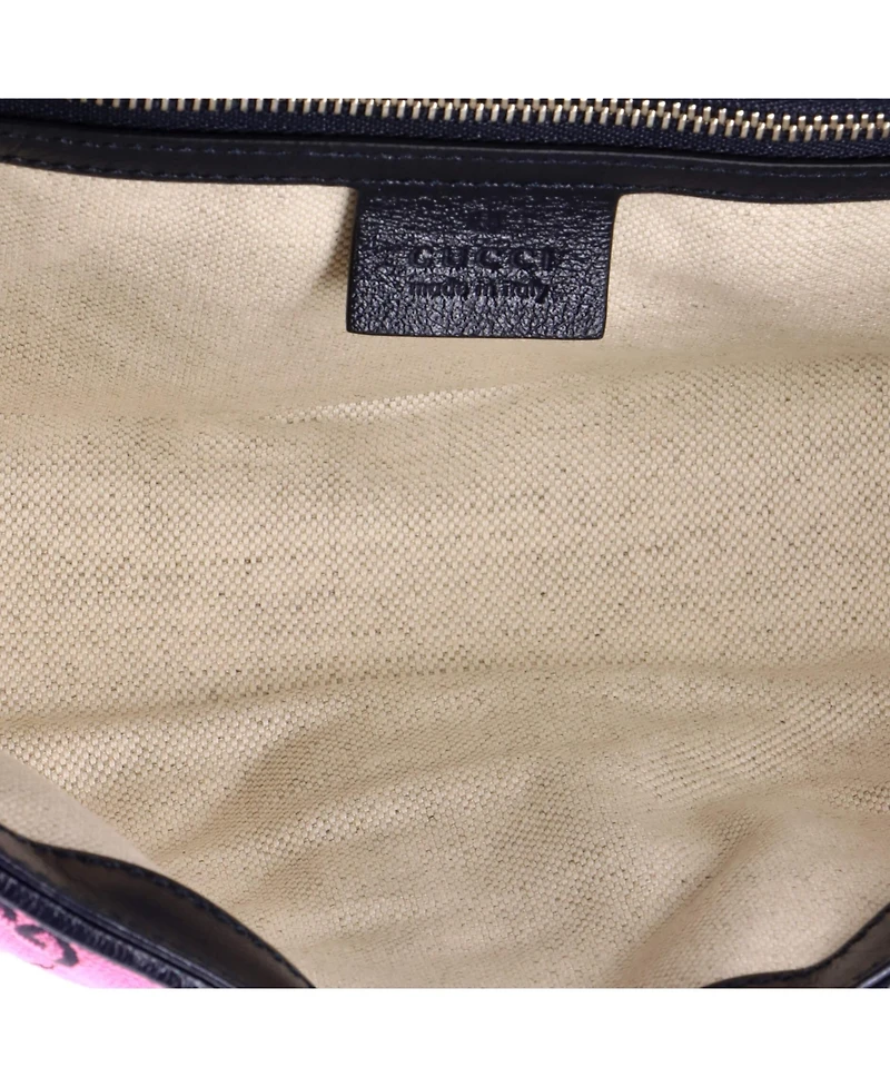 Pre-Owned Gucci Small Gg Marmont Flap Bag Diagonal Quilted Gg Canvas with Leather