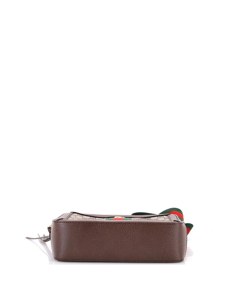 Pre-Owned Gucci Small Ophidia Zip Around Camera Bag Gg Coated Canvas