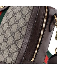 Pre-Owned Gucci Small Ophidia Zip Around Camera Bag Gg Coated Canvas